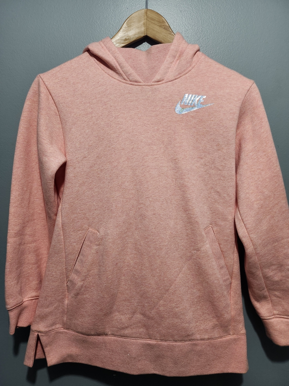 Nike Pink Hoodie with Silver Logo